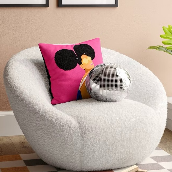 Disco Ball Throw Pillow Metallic Silver - Room Essentials™ 10"x10" NWT - Picture 2 of 4